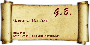 Gavora Balázs névjegykártya